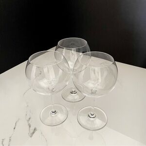 SET of 3 Red Wine Balloon Glasses by Baccarat
